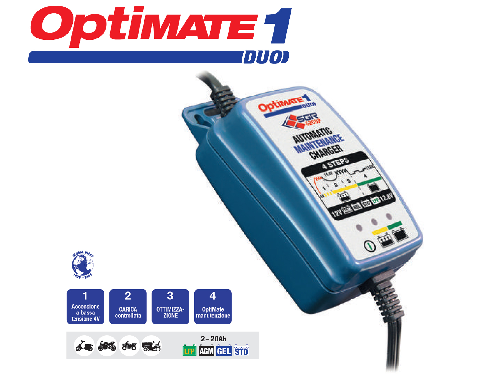 Caricabatterie Optimate 1 Duo