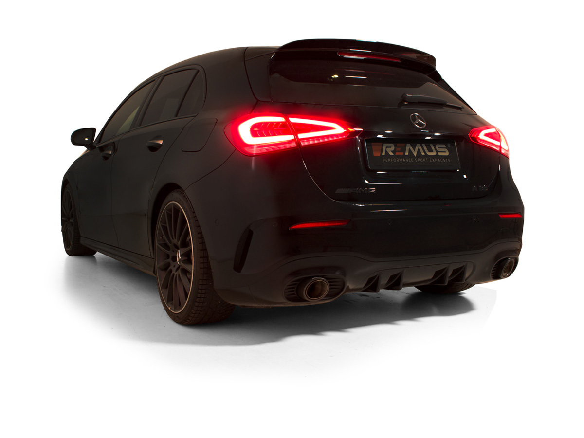 Scarico sportivo omologato Remus per Mercedes A class Typ(e) W177 2.0l Turbo, A 35 AMG 4matic 5porte (W177 / F2A) 225kW 01/2019=> (260920, con FAP)