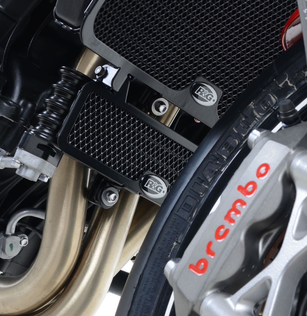 R&G Racing griglia protezione radiatore olio in alluminio per TRIUMPH SPEED TRIPLE 1050 /R 2011-2015
