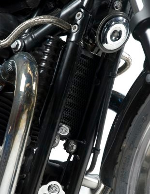 R&G Racing griglia protezione radiatore olio in alluminio per TRIUMPH BONNEVILLE 865 2008-2015