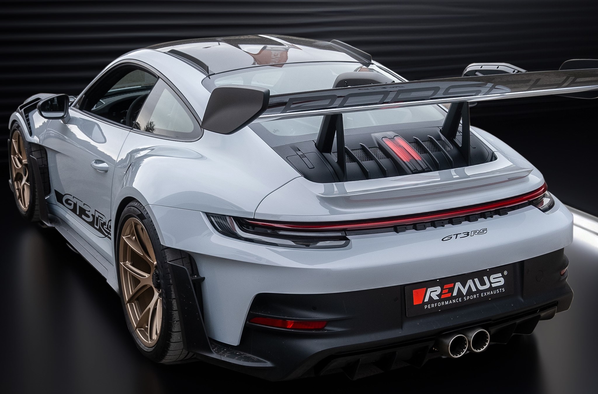 Scarico racing Remus in titanio a partire dal FAP per Porsche 911 GT3 RS Coupe Typ(e) 992M 4.0L 386KW 10/2022=> (DVY, con FAP)